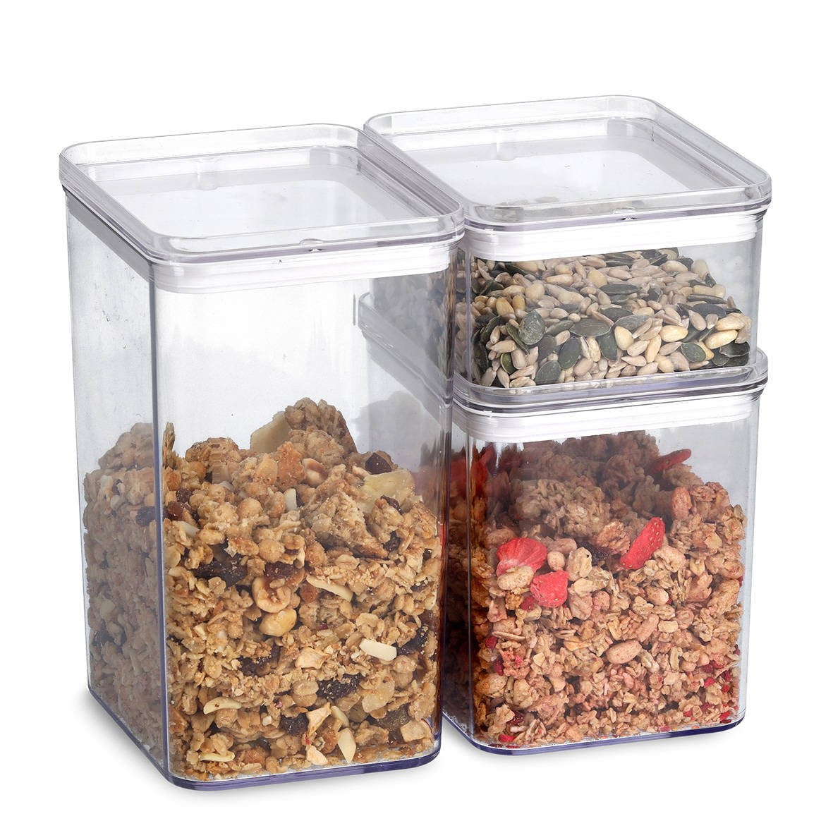 Set de 3 contenedores Apilables de Plástico - Organización Vertical y Modular