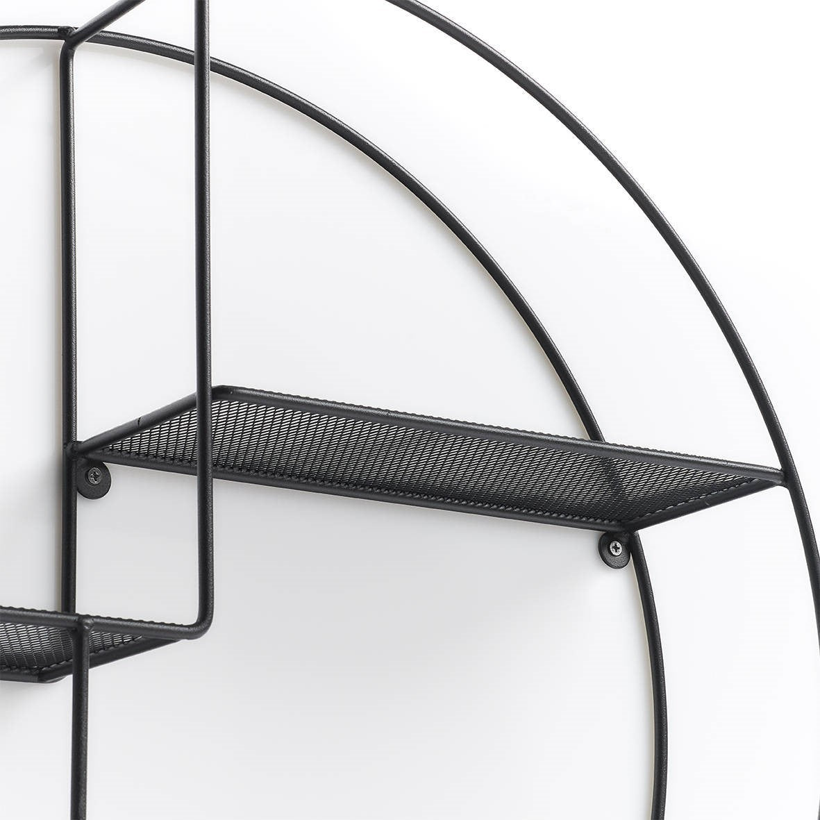 Estantería redonda de metal negra – Diseño moderno y minimalista
