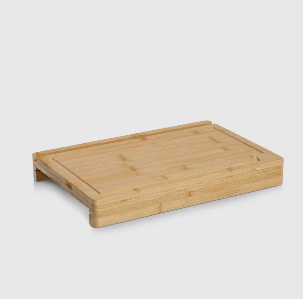 Tabla de cortar de bambú con bandeja deslizante y soporte para tablet - Style Home Shop