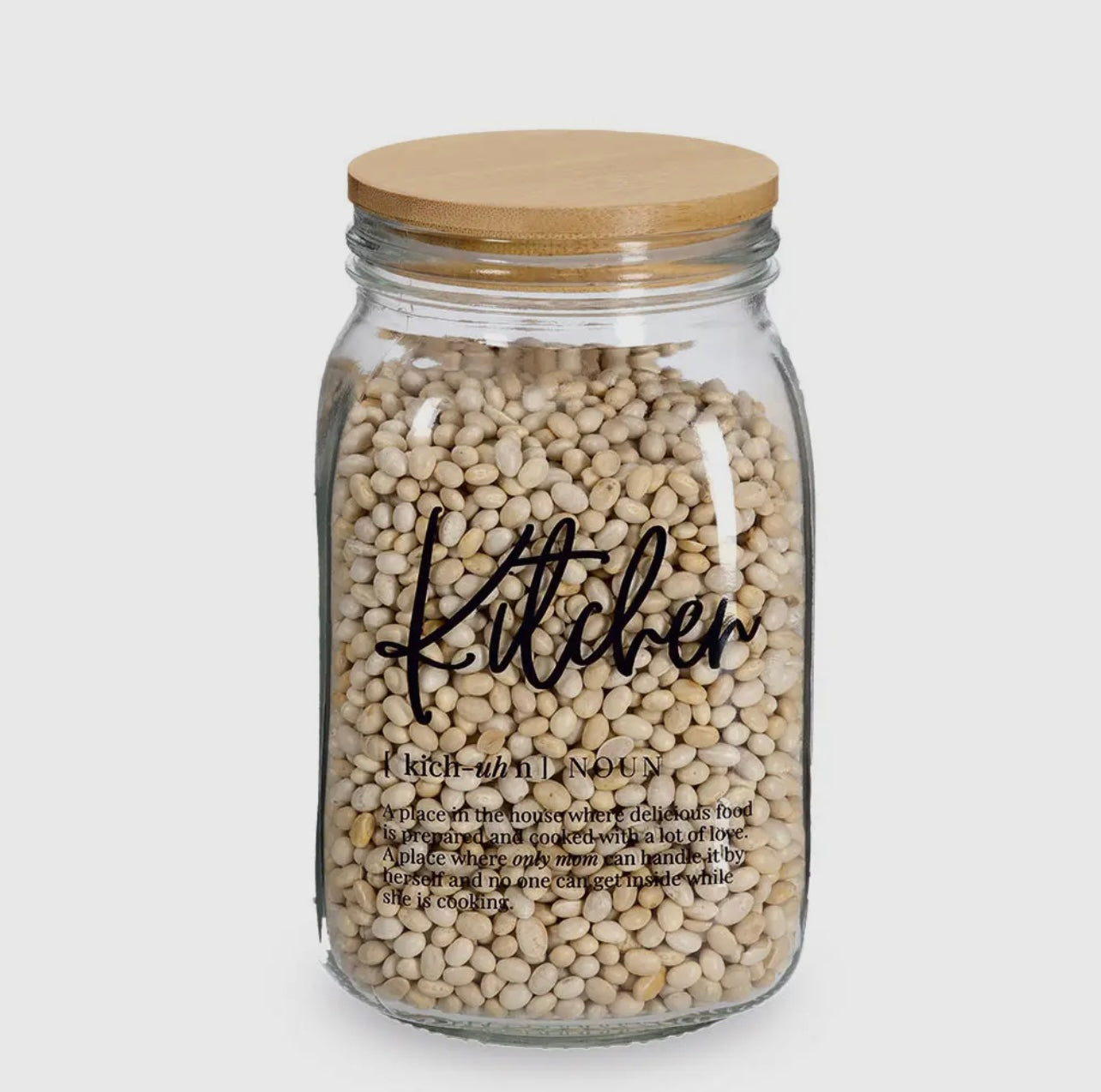 Tarro de vidrio “Kitchen” con tapa de bambú – 1400 ml - Style Home Shop