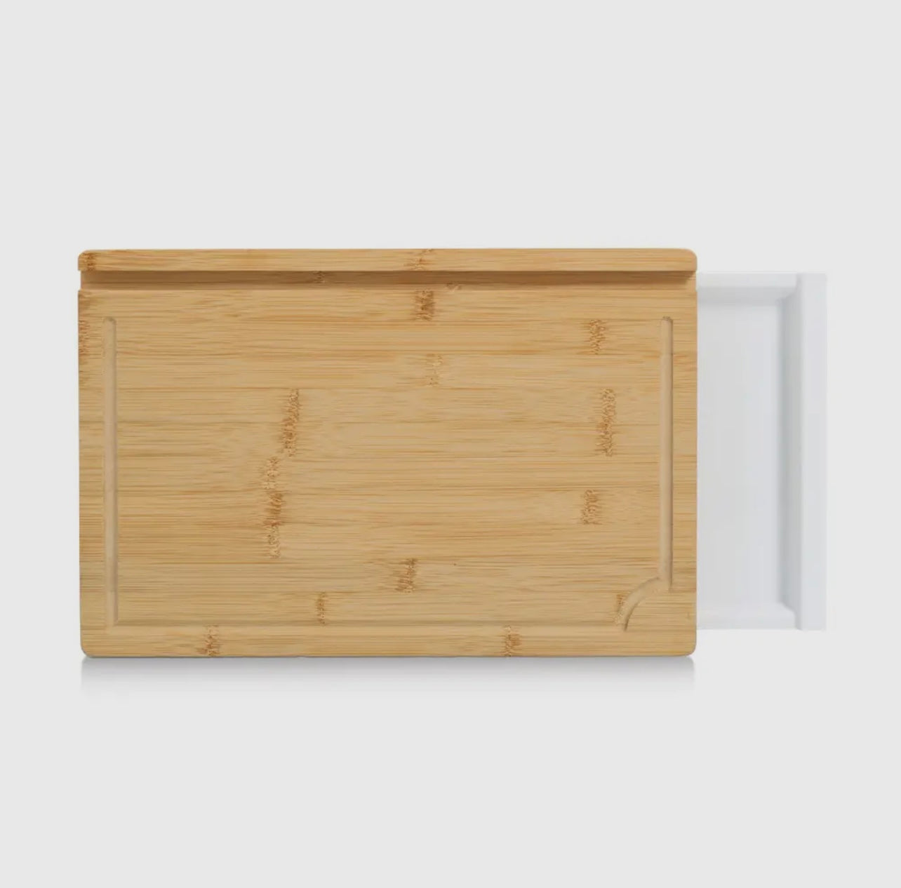 Tabla de cortar de bambú con bandeja deslizante y soporte para tablet - Style Home Shop