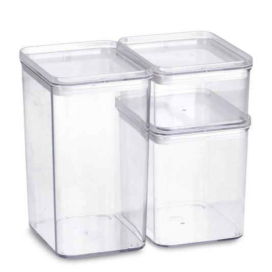 Set de 3 contenedores Apilables de Plástico - Organización Vertical y Modular