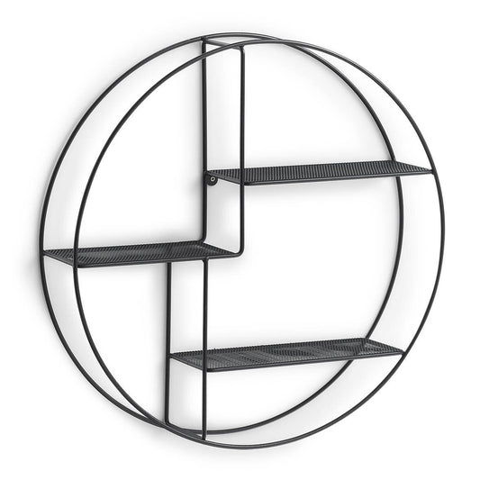 Estantería redonda de metal negra – Diseño moderno y minimalista