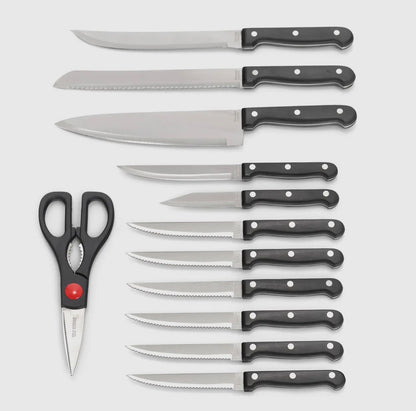 Juego de cuchillos con bloque de madera – 13 piezas - Style Home Shop