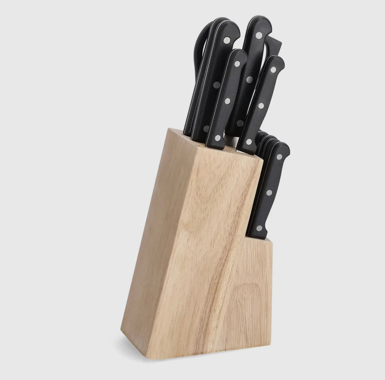 Juego de cuchillos con bloque de madera – 13 piezas - Style Home Shop