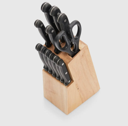 Juego de cuchillos con bloque de madera – 13 piezas - Style Home Shop