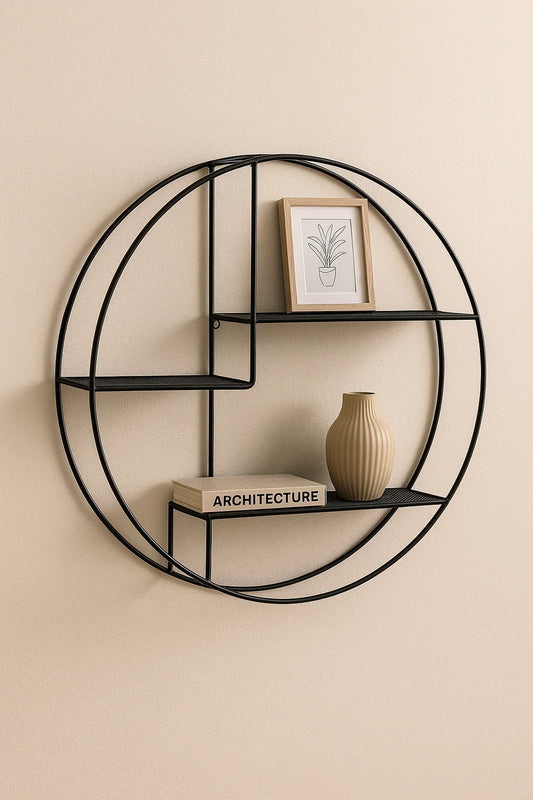 Estante de Pared Redondo – Metal Negro - Style Home Shop