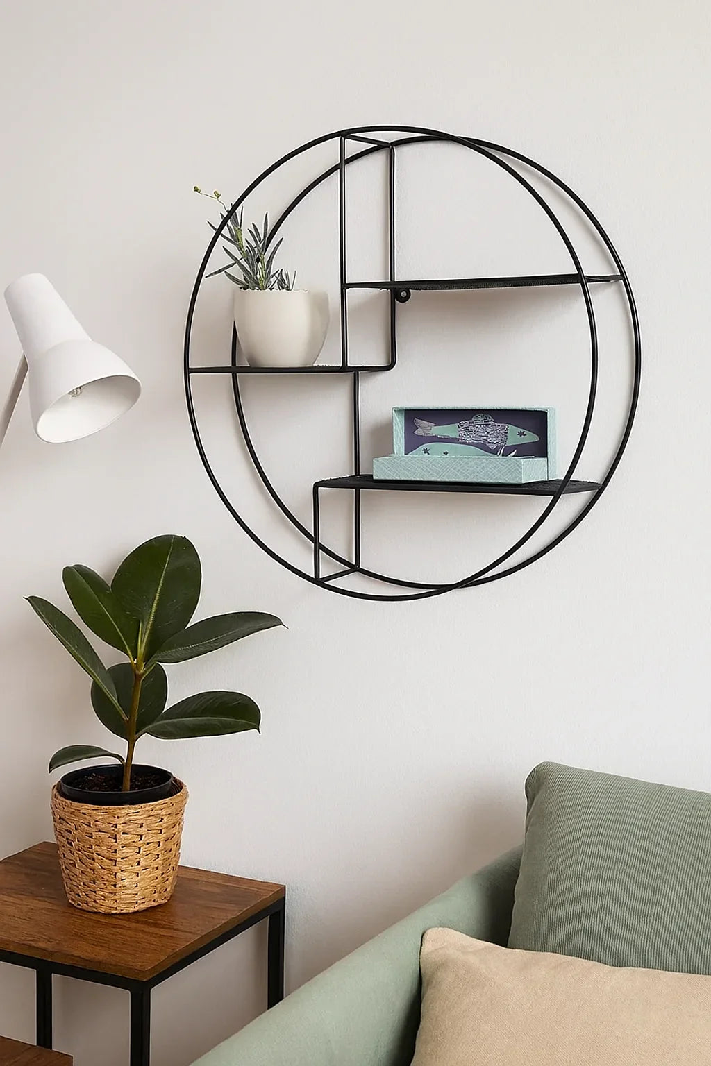 Estante de Pared Redondo – Metal Negro - Style Home Shop