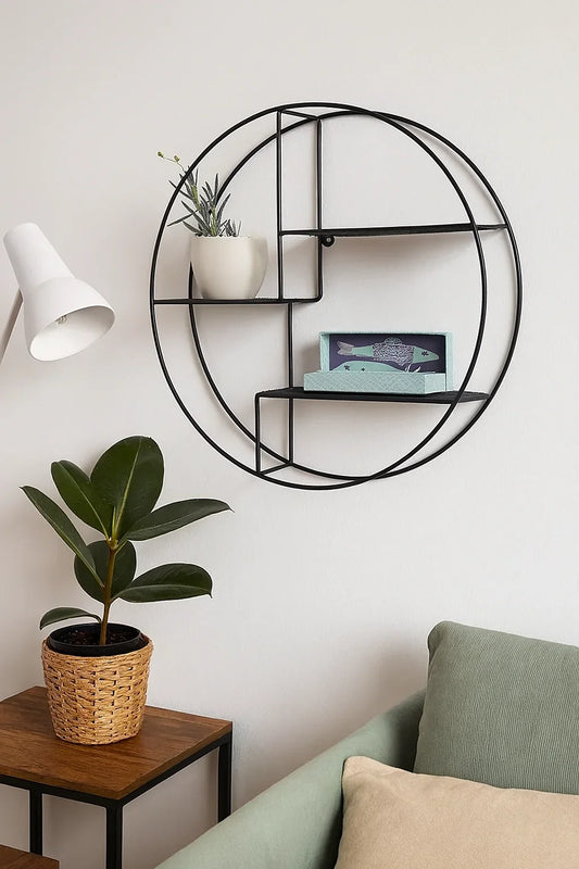 Estante de Pared Redondo – Metal Negro - Style Home Shop