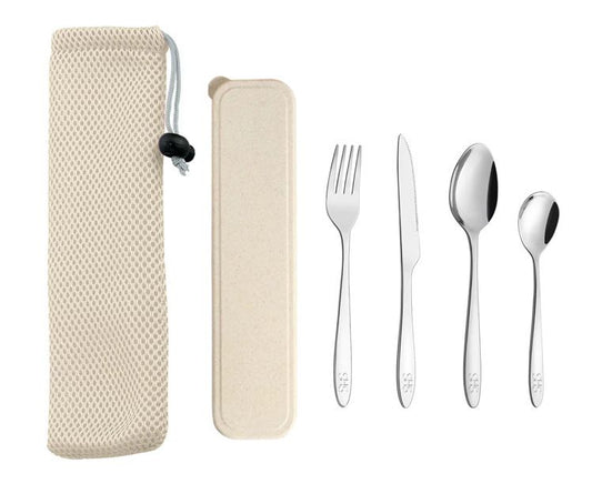 Cubiertos de Acero Inoxidable con Estuche y Funda – Tu Solución Sostenible, ¡Adquiere el Tuyo Ahora!